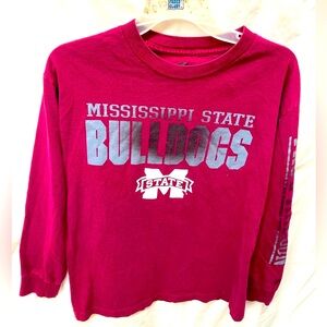 Mississippi state bulldog long sleeve pullover tee men sz M